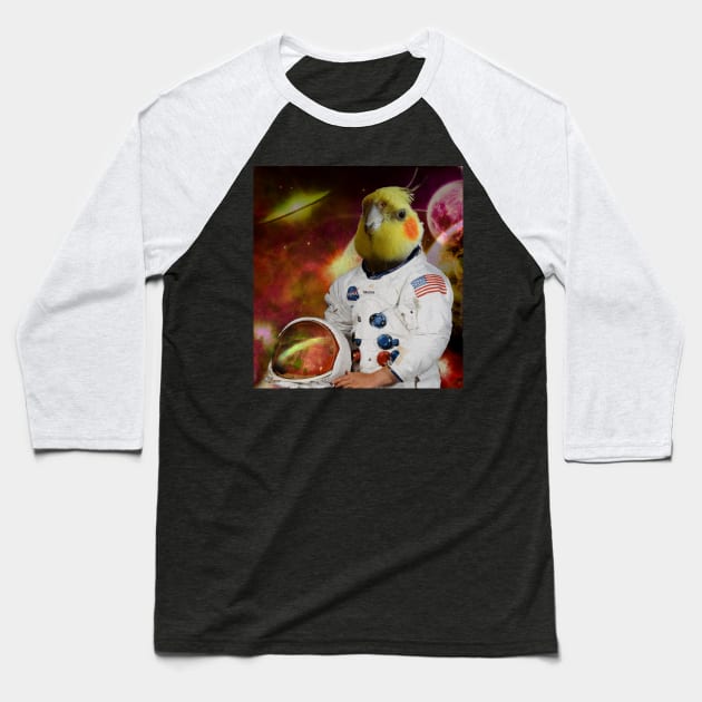 astronaut cockatiel Baseball T-Shirt by FandomizedRose